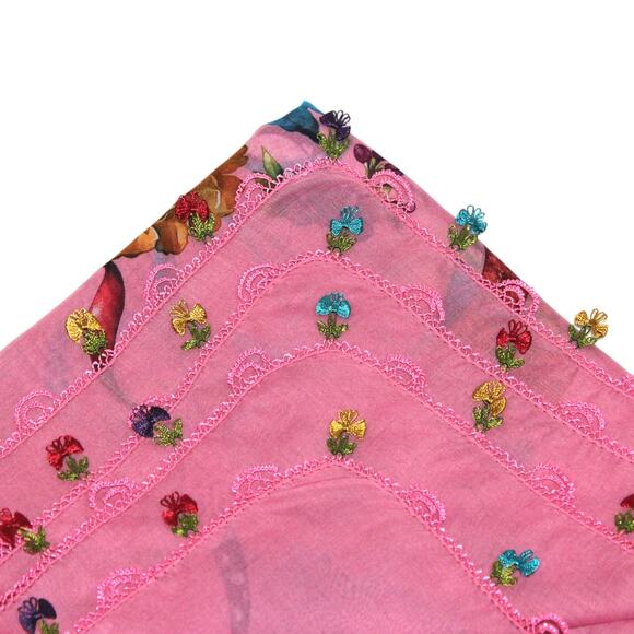 Tulbent Scarf Handmade Crochet Detailing NWOT - Picture 2 of 9